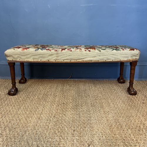 AN UNUSUAL LATE 19TH C MAHOGANY LONG STOOL