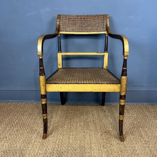 A Regency Parcel Gilt and Faux Rosewood Armchair Circa 1820