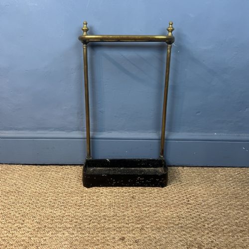 A Small Late 19th Brass and Cast Iron Stick Stand Circa 1890