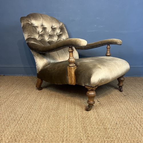 A Large 19th C Oak Open Armchair Circa 1880