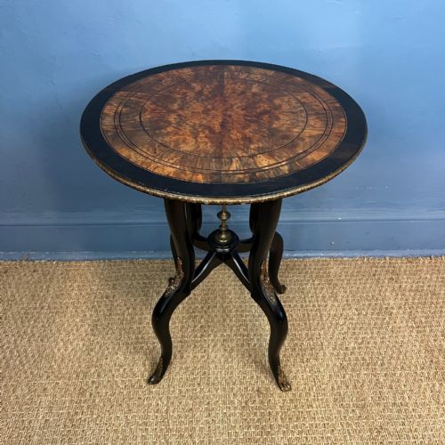 A Late 19th C Thuyawood and Ebonised Circular Occasional Table Circa 1880