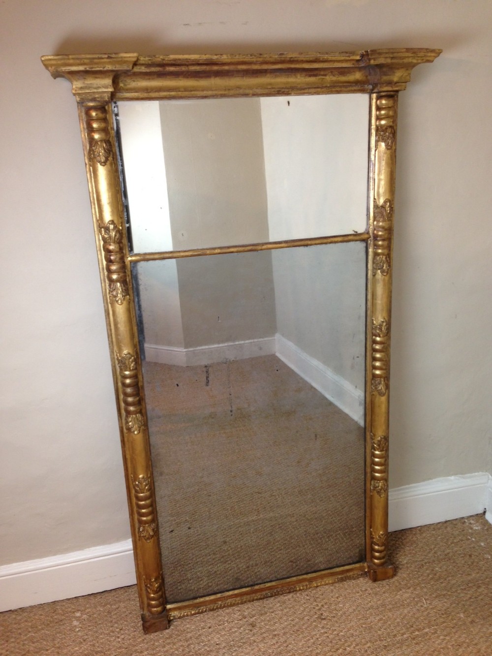 A large George IV gilt pier mirror c 1830
