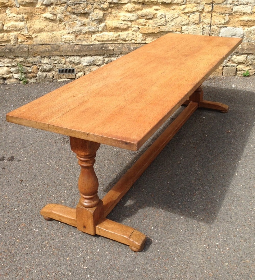 A good 8 ft Cotswold School oak refectory table c 1920 