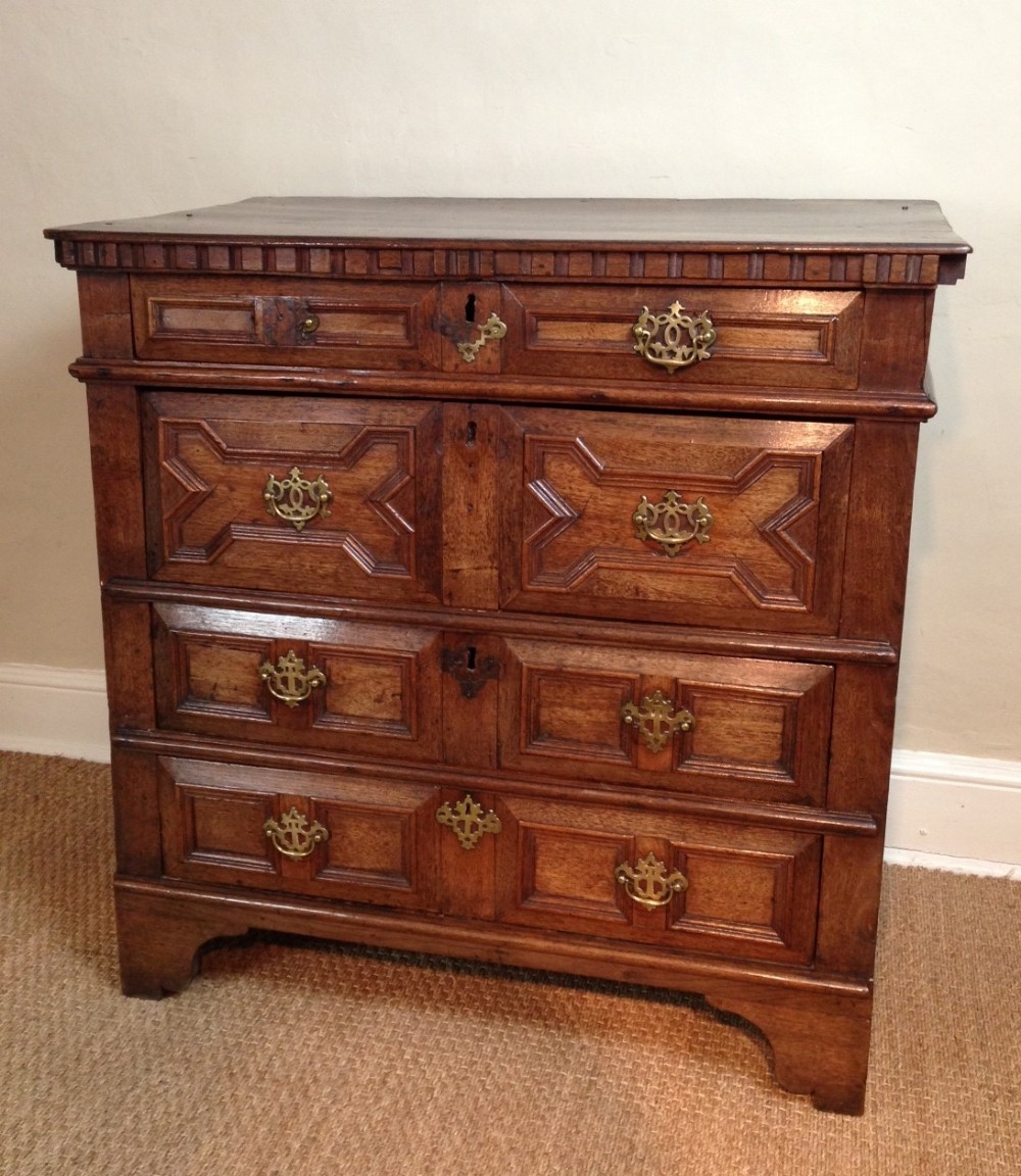 A William and Mary walnut chest of drawers c 1690