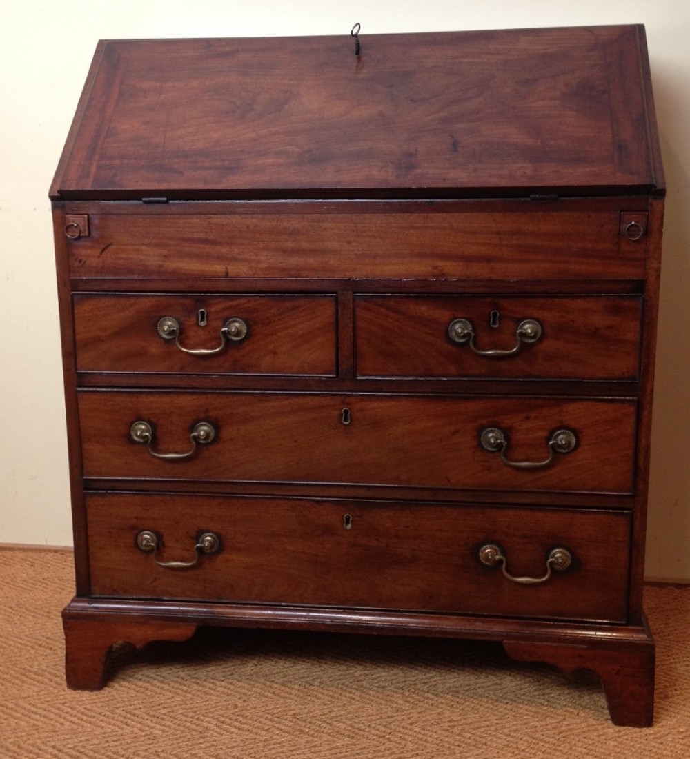 A small George  111  mahogany bureau c 1770 
