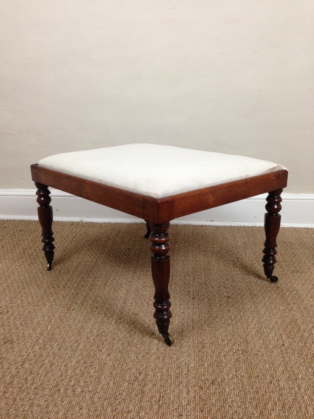 A large Victorian rosewood stool c 1840 
