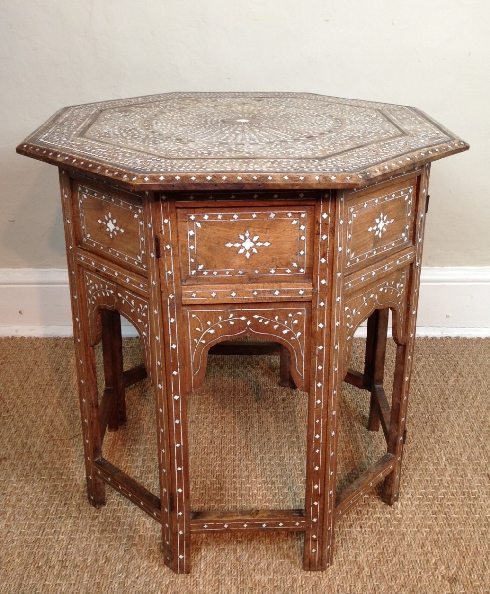 A large Hoshiapur bone inlaid table c 1890