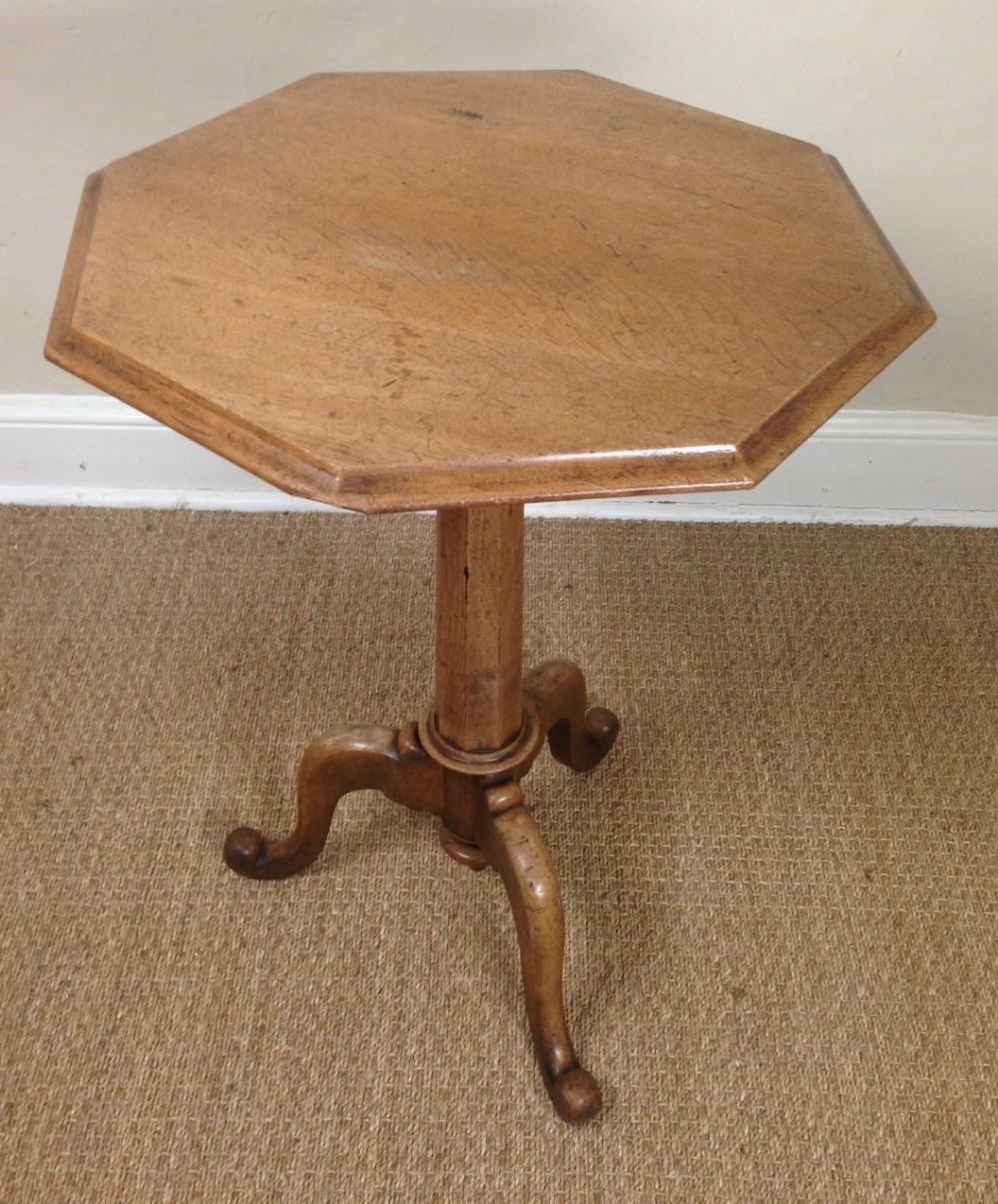 A Victorian honey oak tripod table c 1860