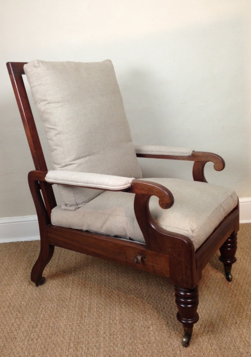 A Rare mid 19th c mahogany Campaign chair c 1840