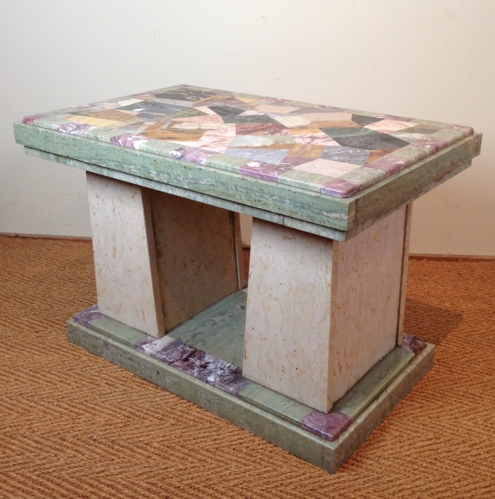 An Art Deco specimen marble coffee table c 1930