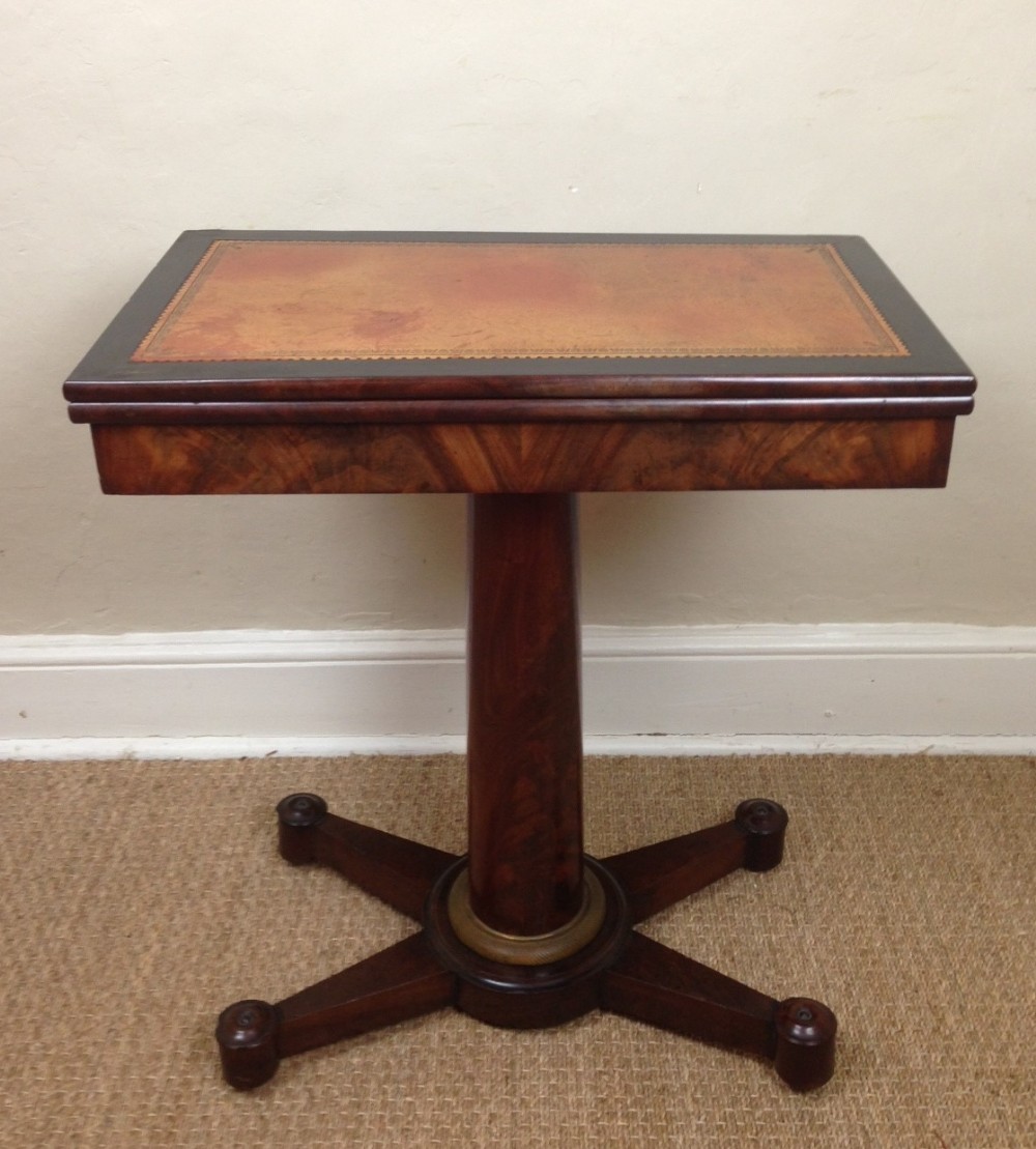 A rare small Charles X French mahogany card table c 1830