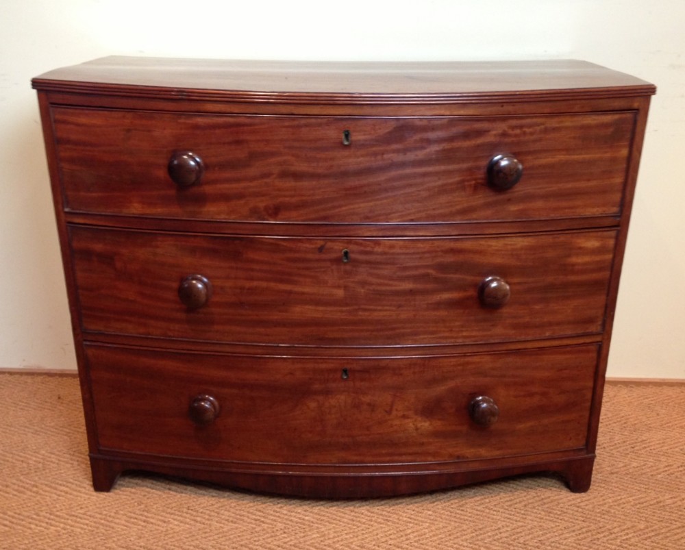A late Regency mahogany bowfront chest of drawers c 1830