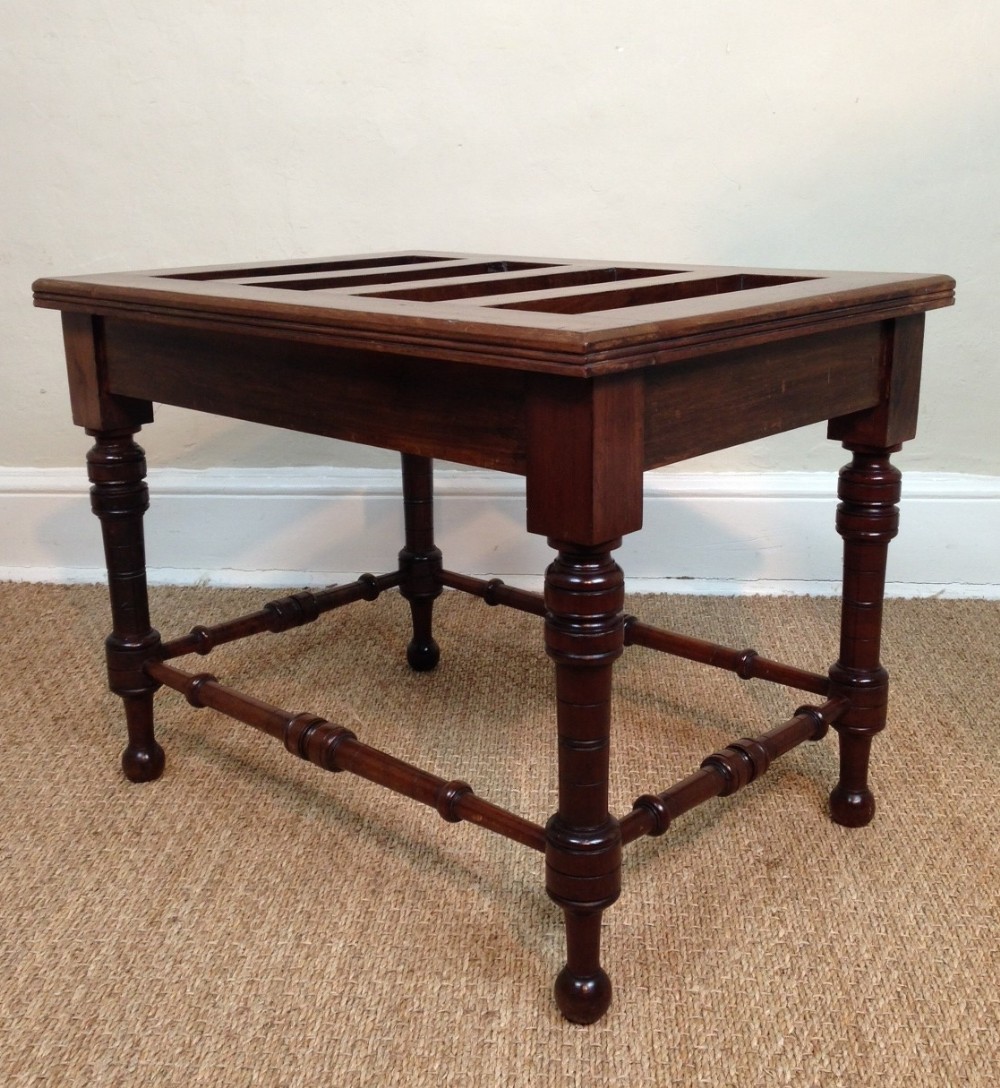 An Aesthetic Movement mahogany luggage rack c 1880