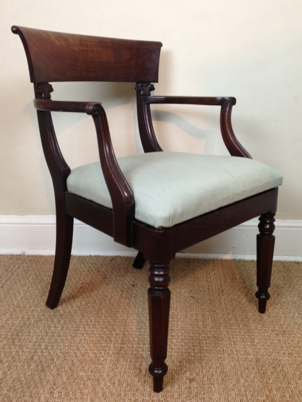 A George IV mahogany desk chair c 1830