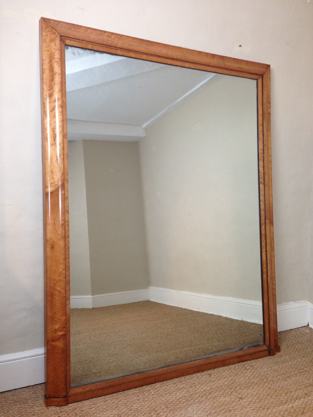 A large Victorian maple over mantel mirror c 1840