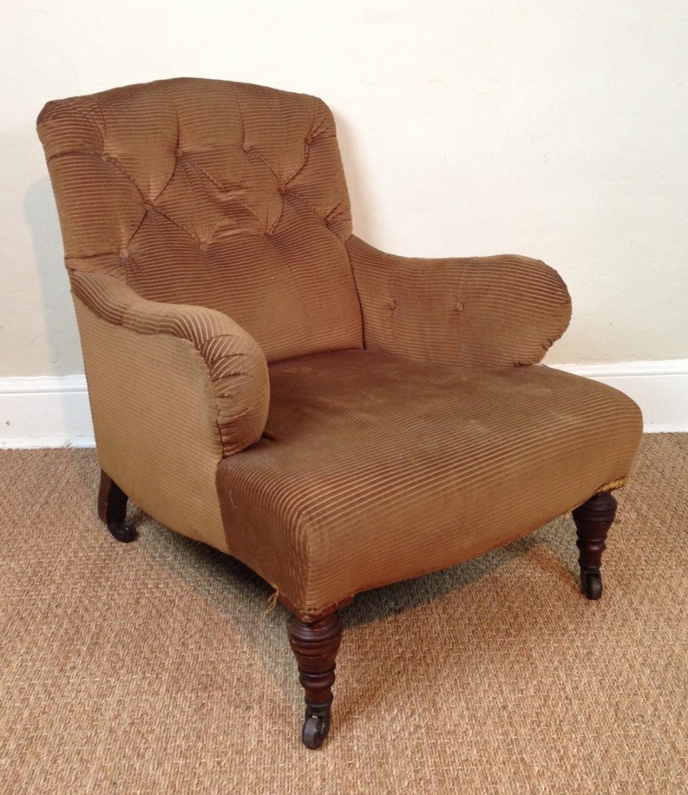 A  Victorian Howard Bridgwater style armchair c 1890