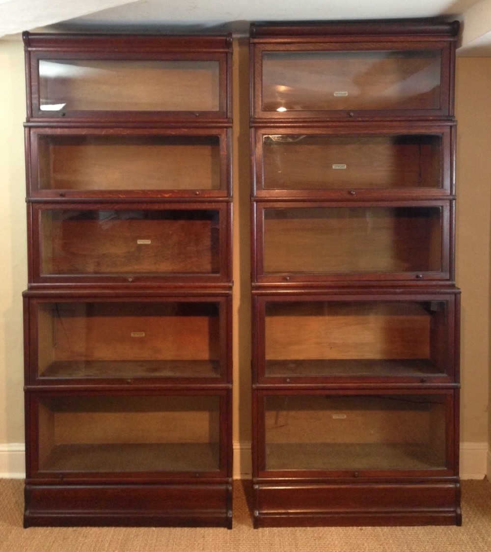 A pair of late Victorian oak Globe-Wernicke bookcases c 1900