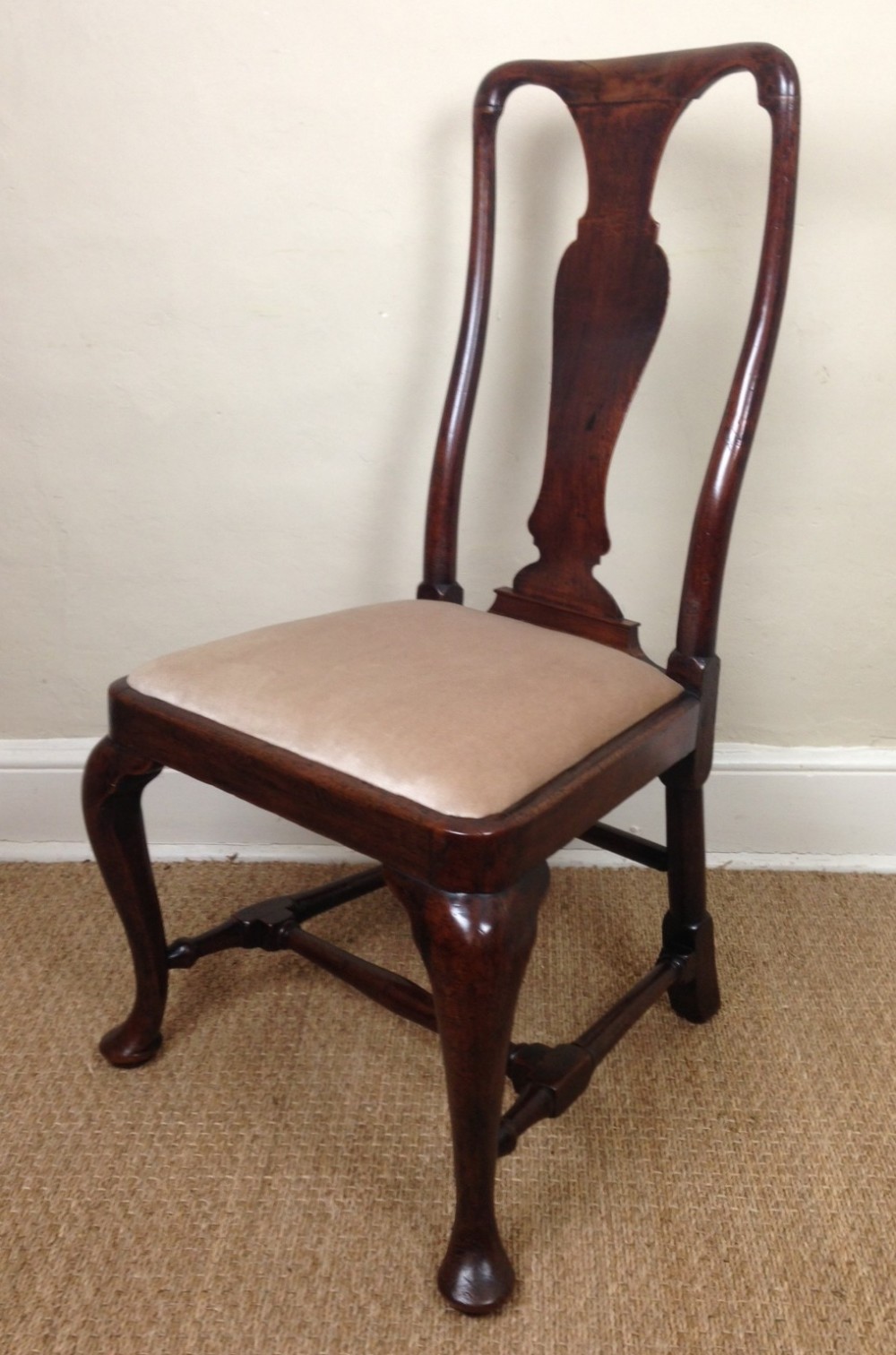 A George 1 red walnut side chair c 1720
