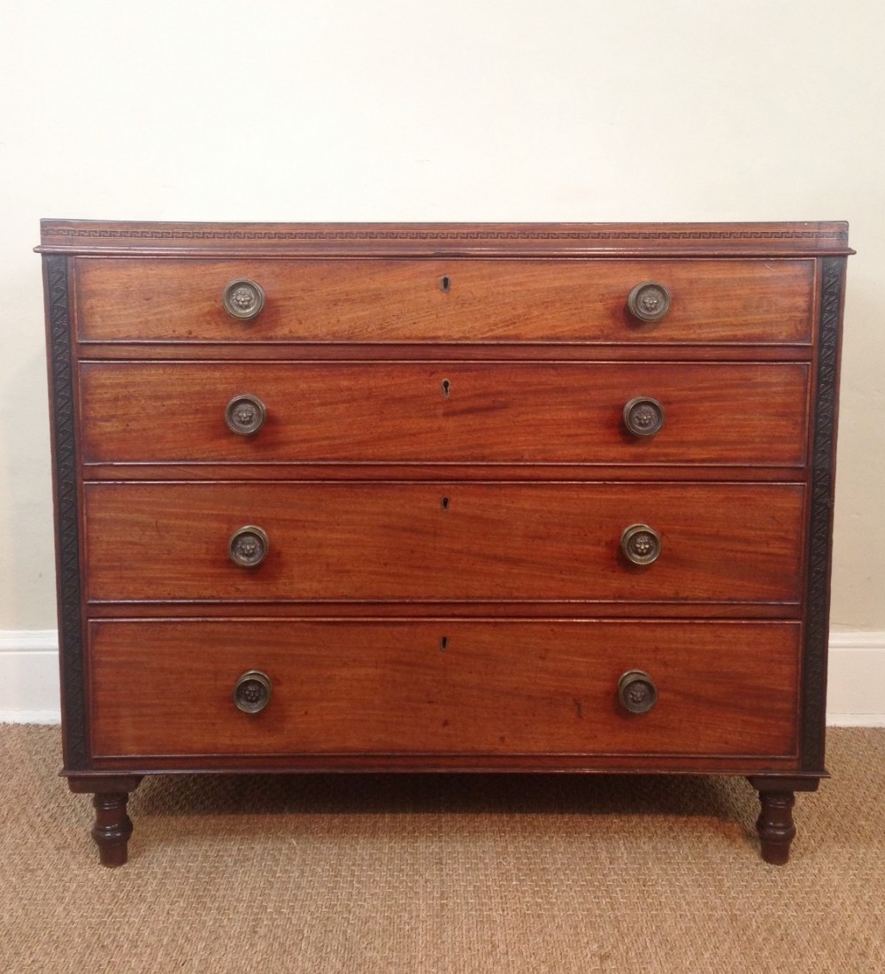 A Regency mahogany and inlaid chest of drawers probably by Gillows c 1810