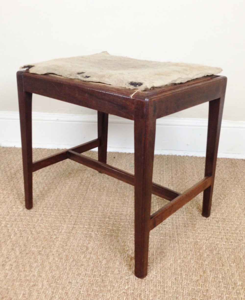 A George 111 mahogany rectangular stool c 1790