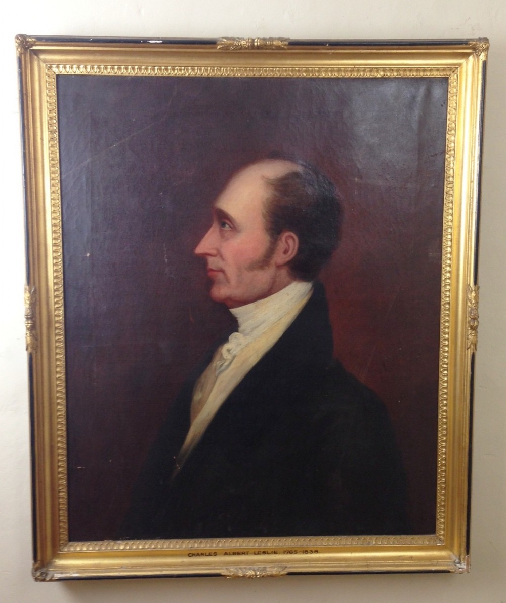 English School c 1820 . Portrait of Charles Leslie