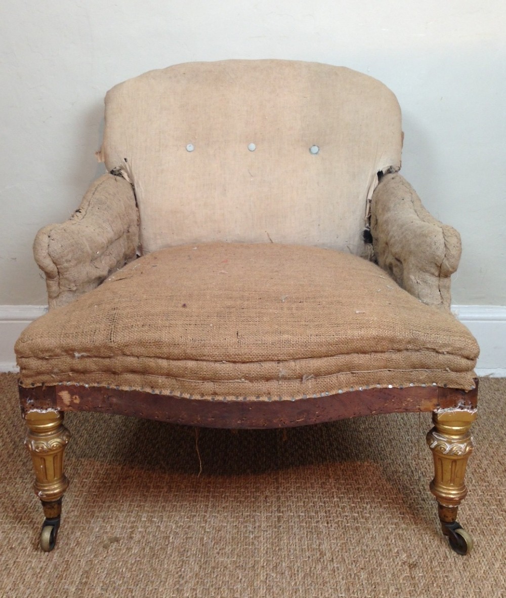 A Victorian gilt armchair c 1870