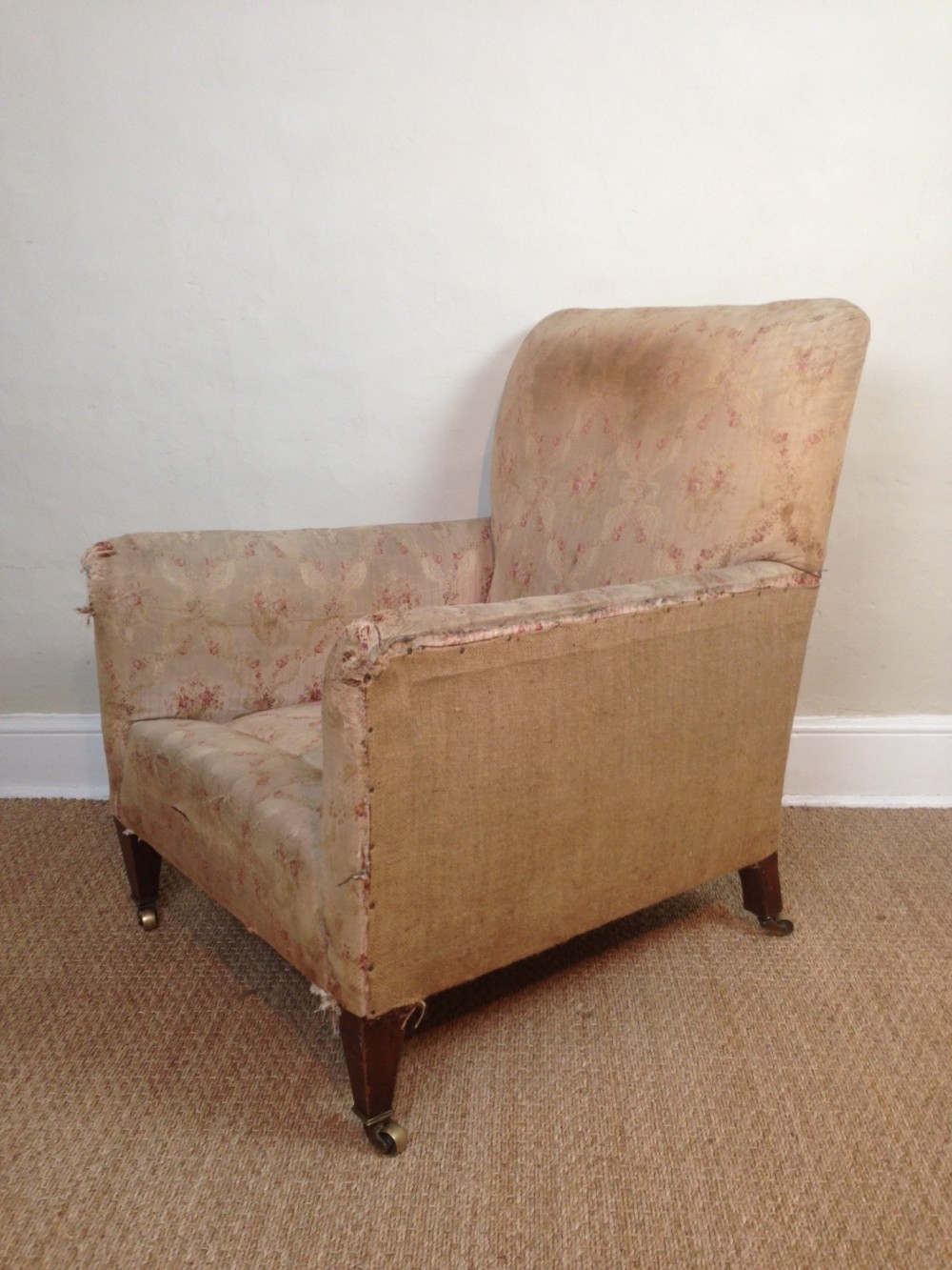 A large late Victorian mahogany armchair c 1900