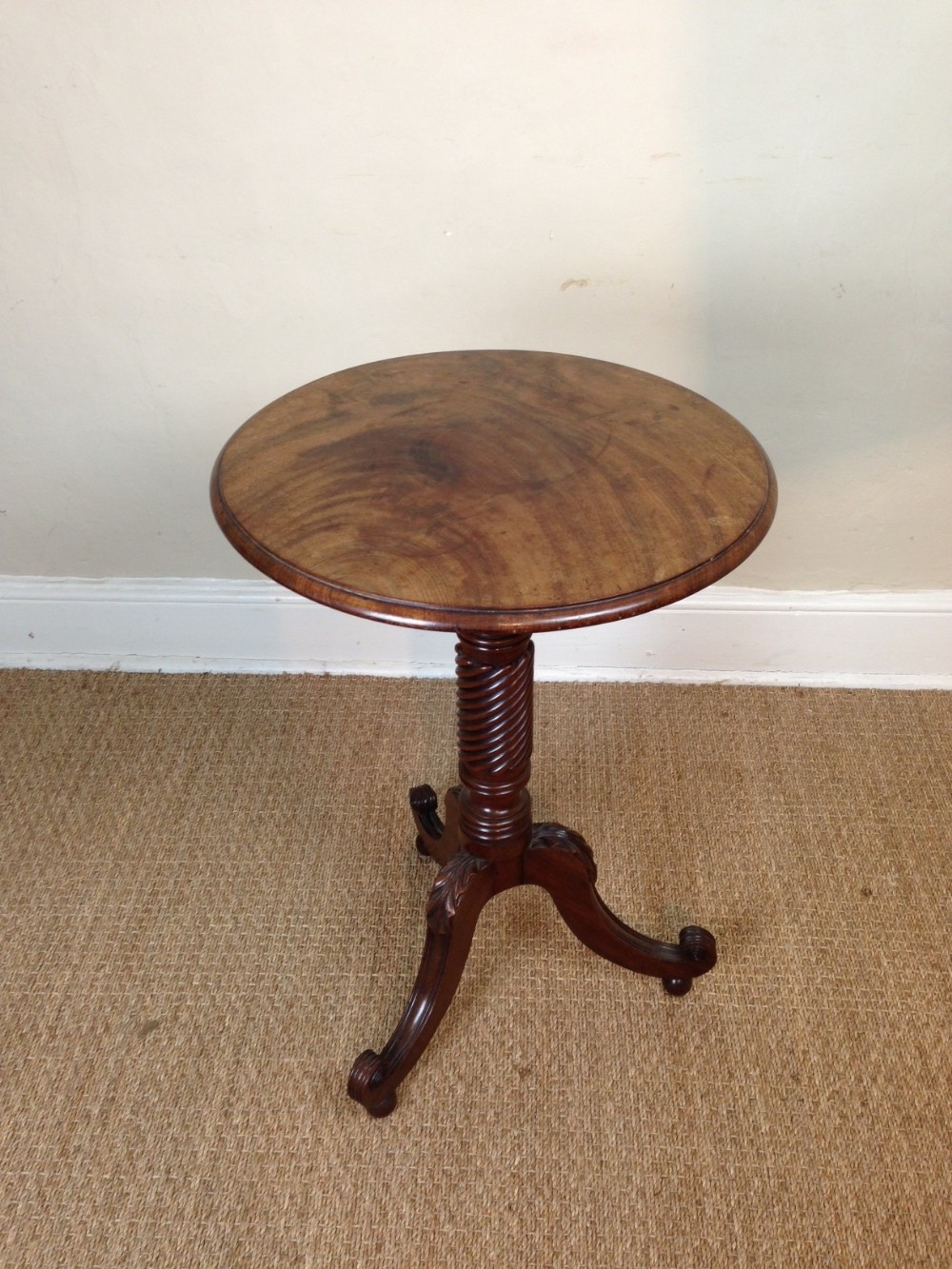 A fine late Regency Irish mahogany Tripod table c 1830