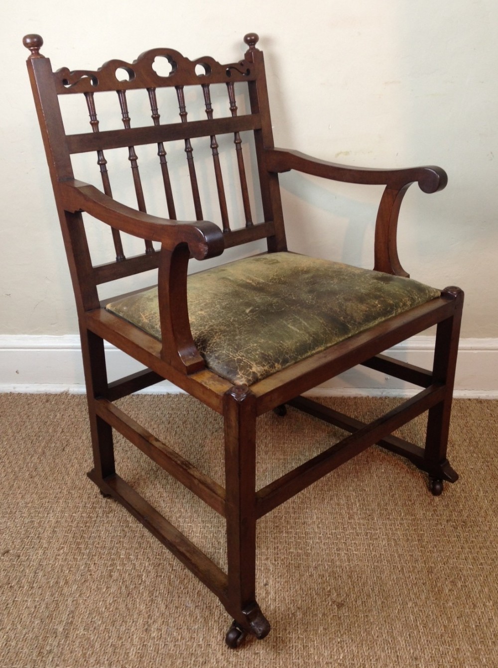 A George 111 mahogany and leather armchair c 1770
