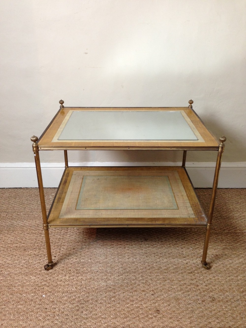 An Art Deco two tier brass trolley c 1925