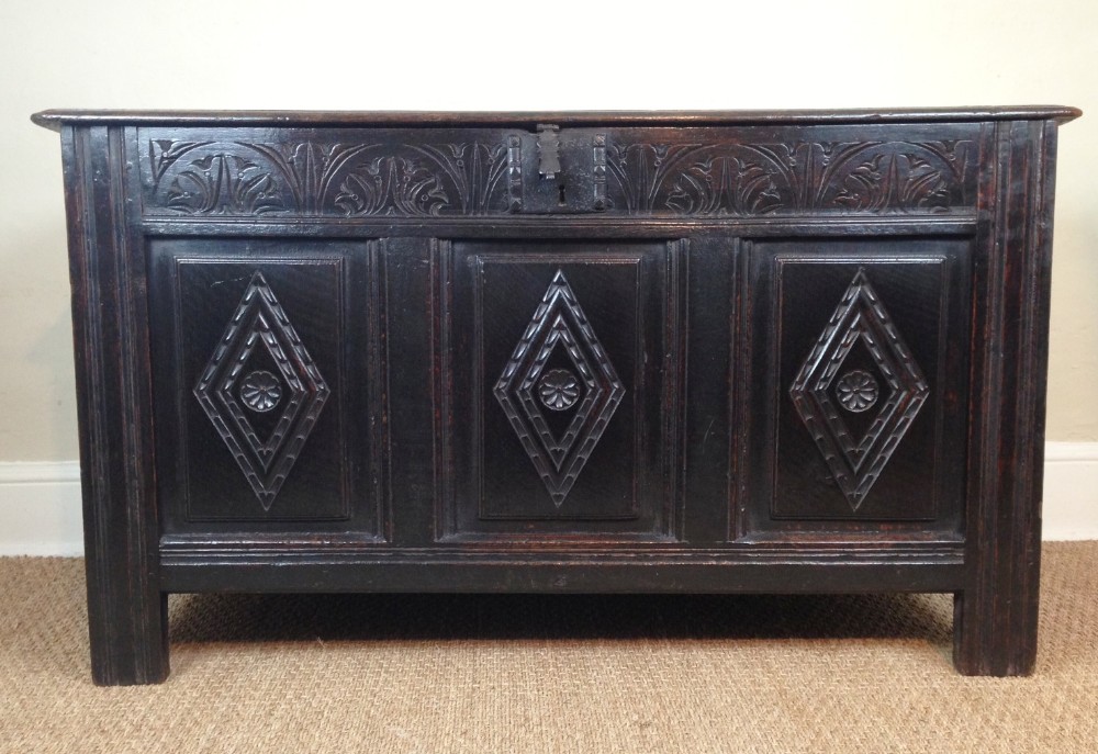 A Charles 11 West Country oak coffer c 1680