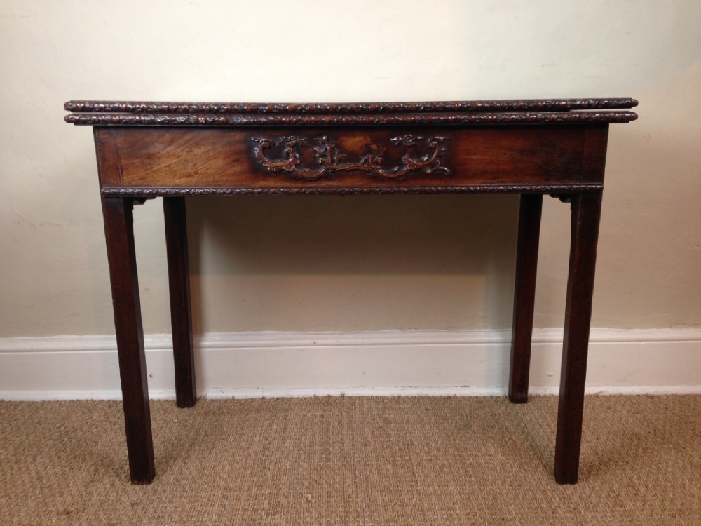 A rare Chippendale period carved mahogany tea table c 1765