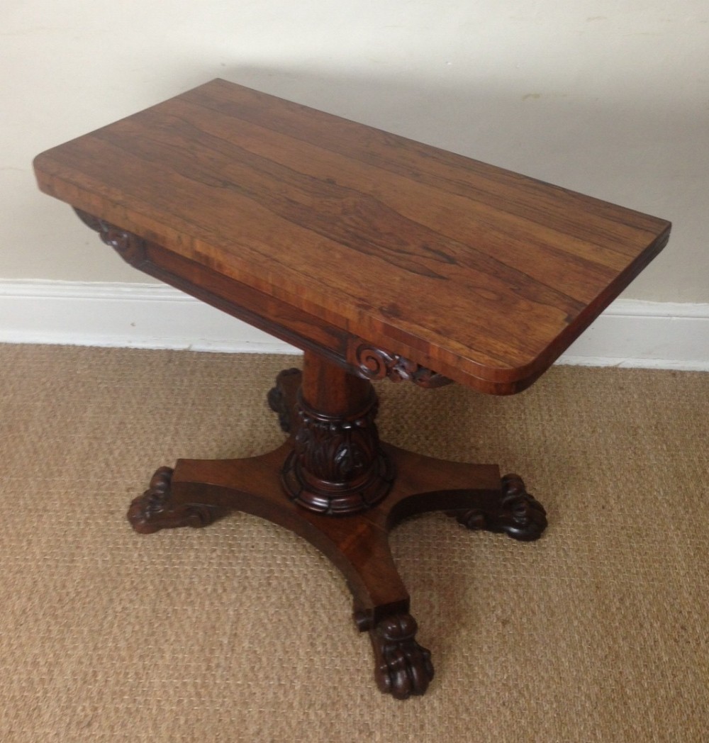A Regency rosewood card table c 1820