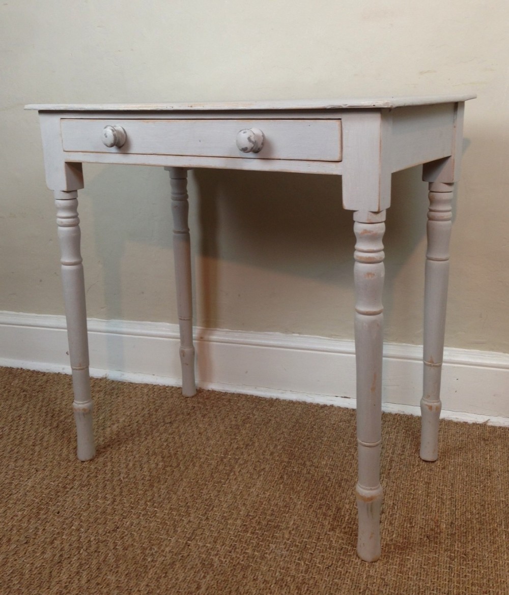 A Victorian painted single drawer side table c 1880