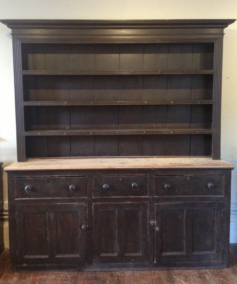 A large late Regency Devon pine dresser c 1830