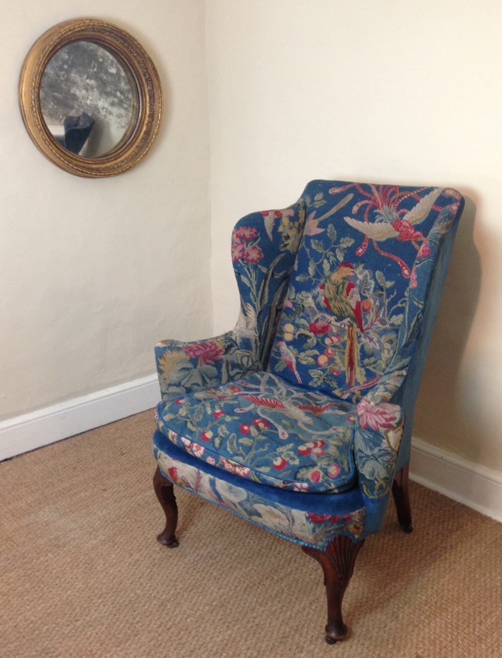 A good George II style mahogany wing armchair c 1890