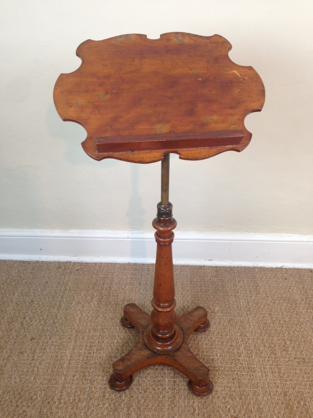 A Victorian birch music stand by Riddetts of London c 1870