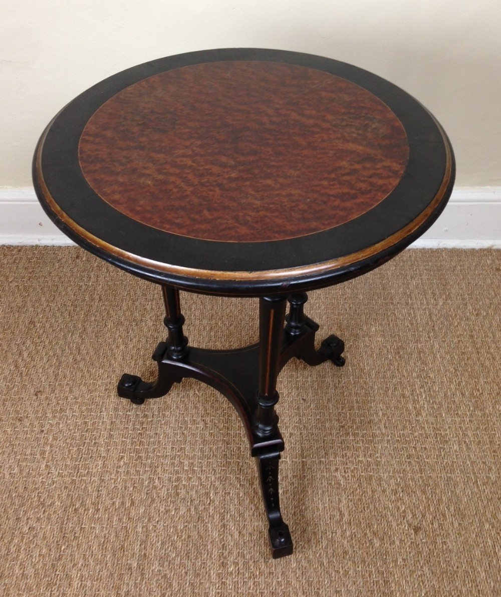 An Aesthetic Movement Thuyawood and  ebonised table c 1880