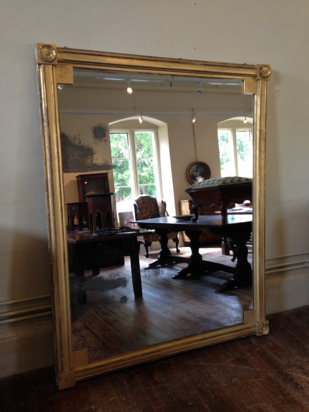A very large 19th c water gilt mirror c 1880