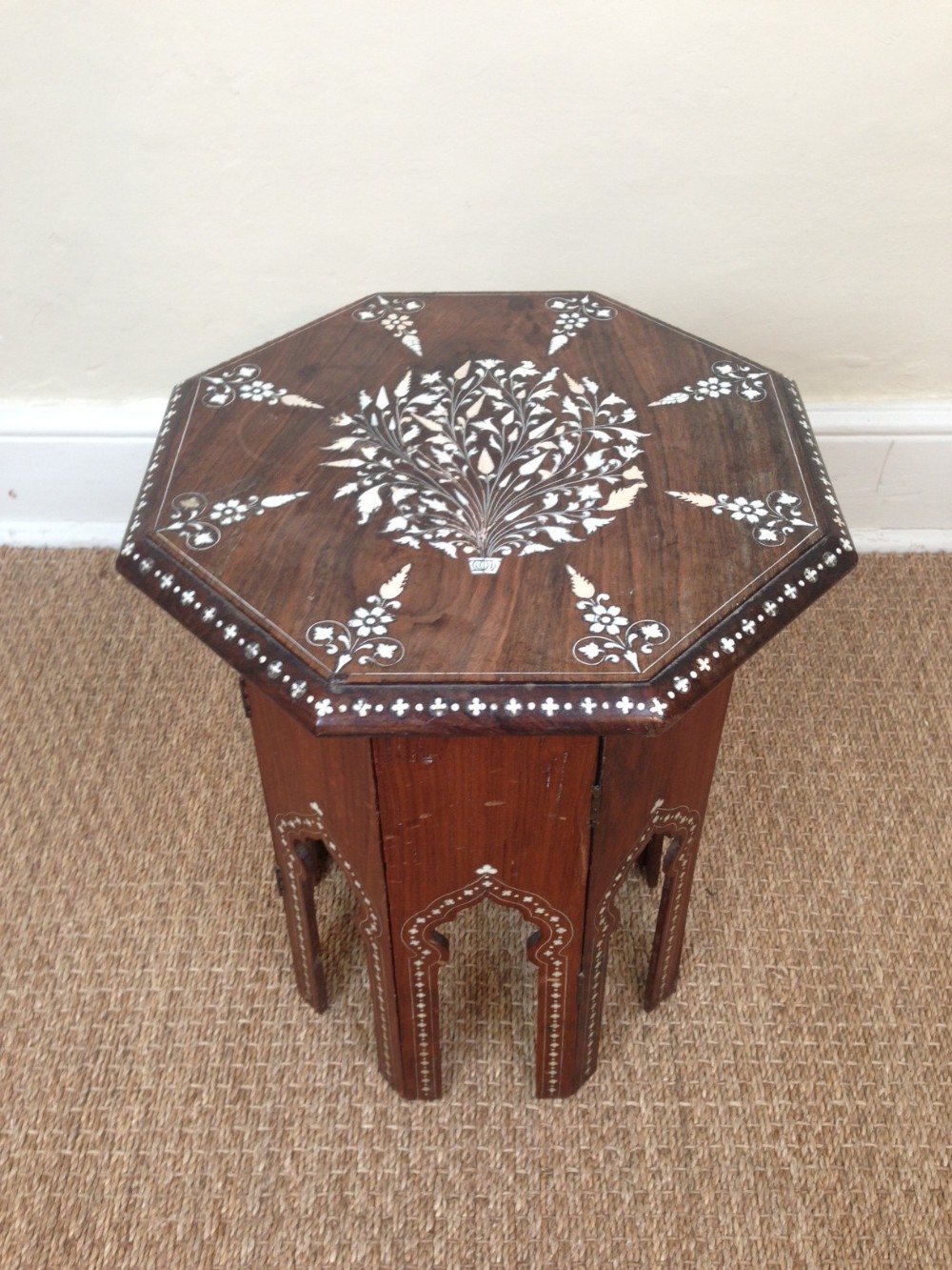 A Hoshiapur bone inlaid table c 1910