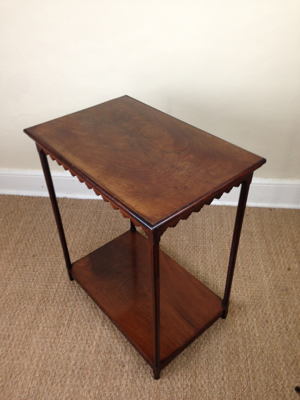 A George 111 Gothic mahogany 2 tier table c 1780