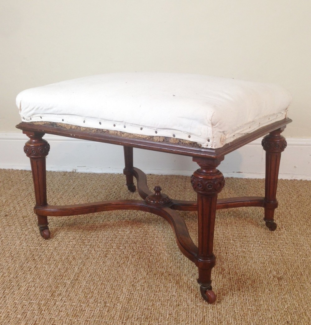 A Victorian walnut stool c 1880