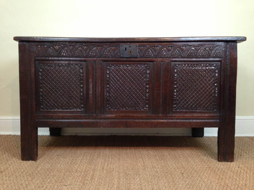 A Charles 11 oak West Country Coffer c 1670