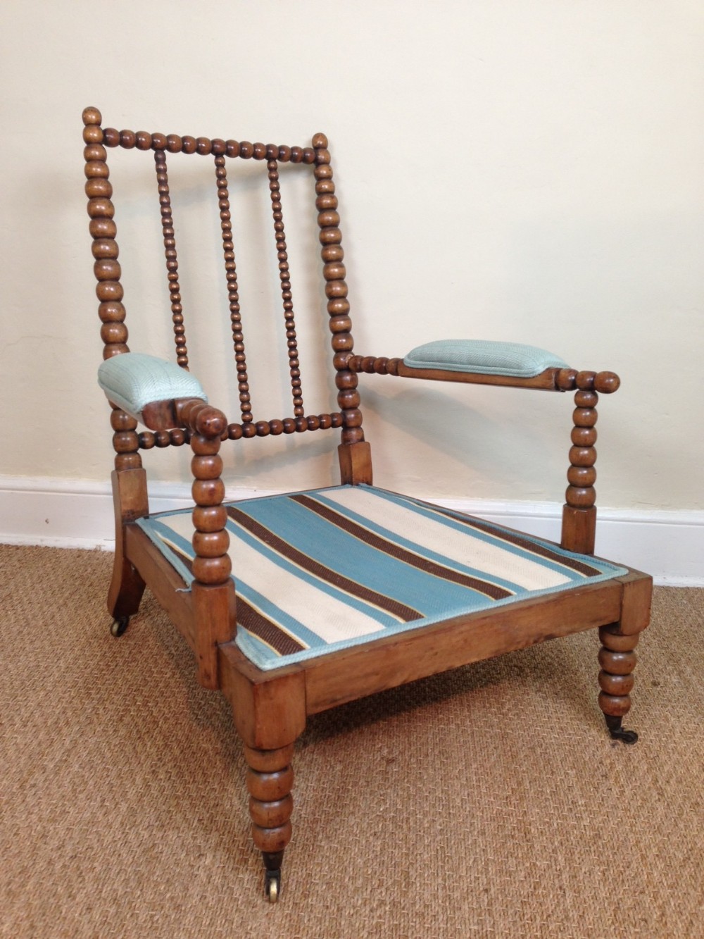 An early Victorian simulated beech bobbin armchair c 1840