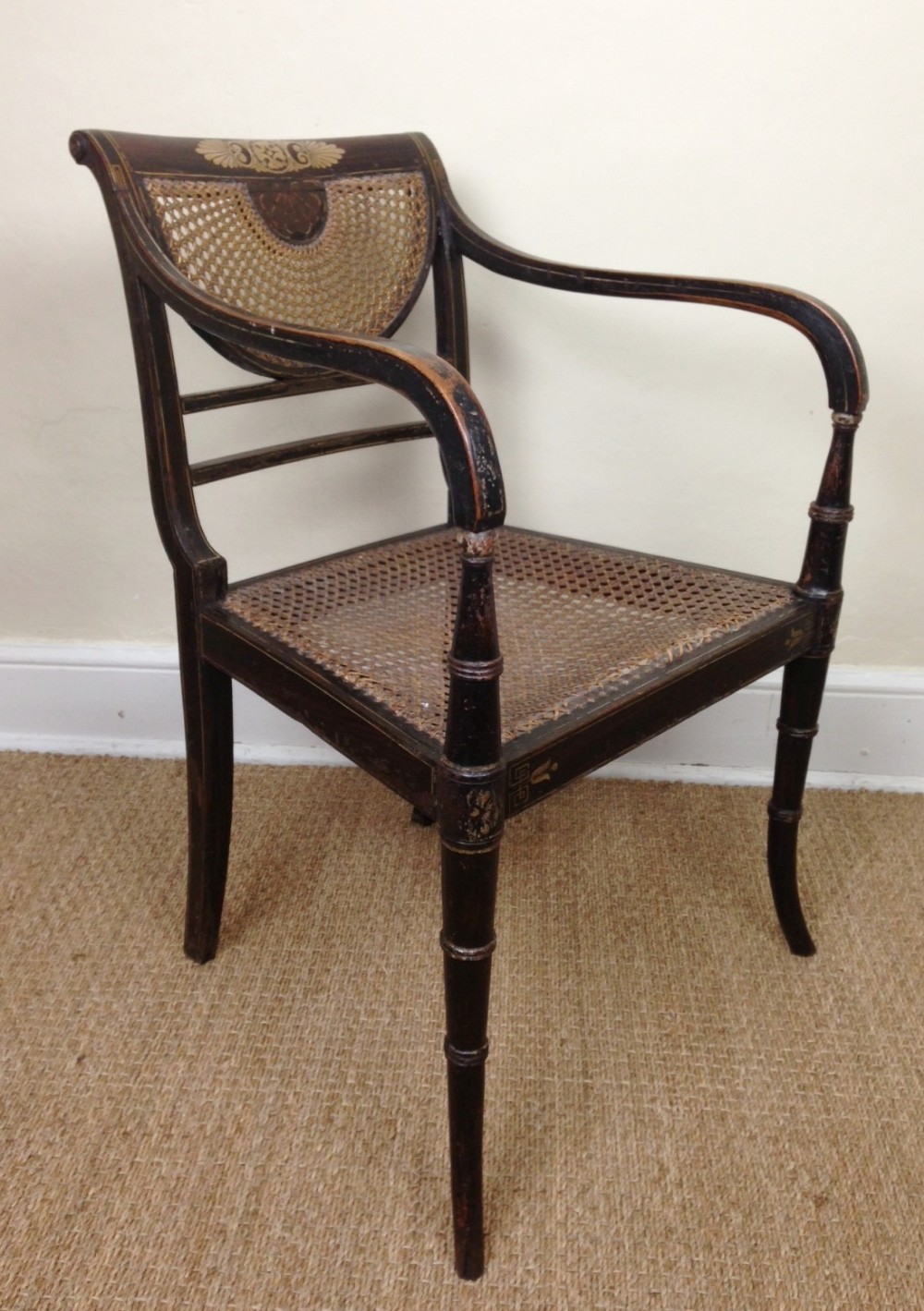 A Regency painted elbow chair c 1815
