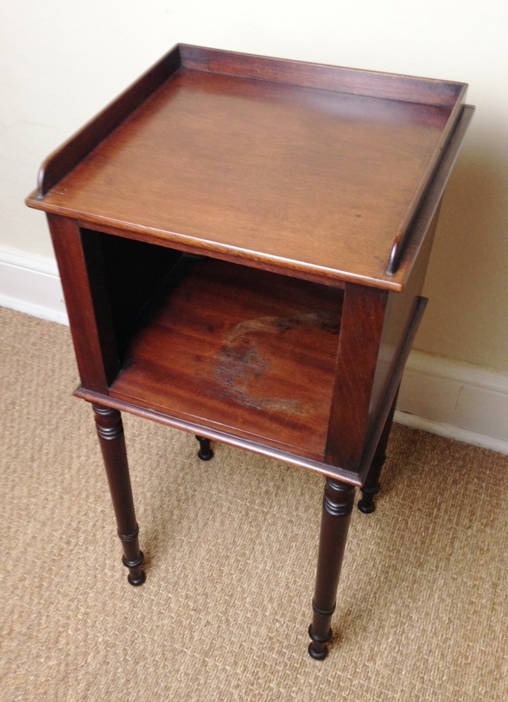 A George IV mahogany book or bedside table c 1830