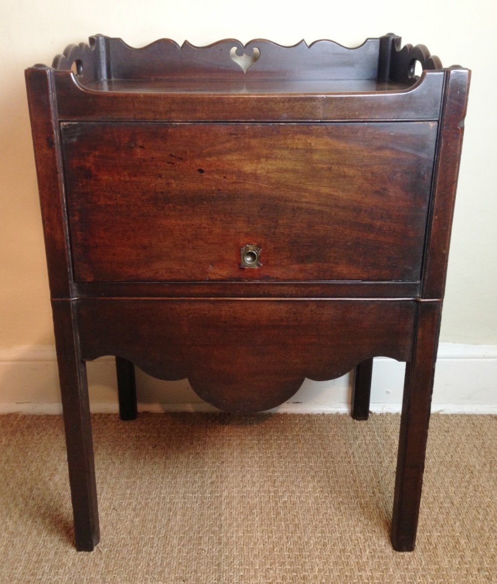 A Chippendale period mahogany bedside cupboard c 1770