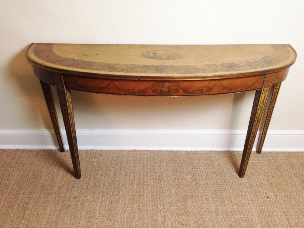 An Adam period painted elliptical console table c 1790