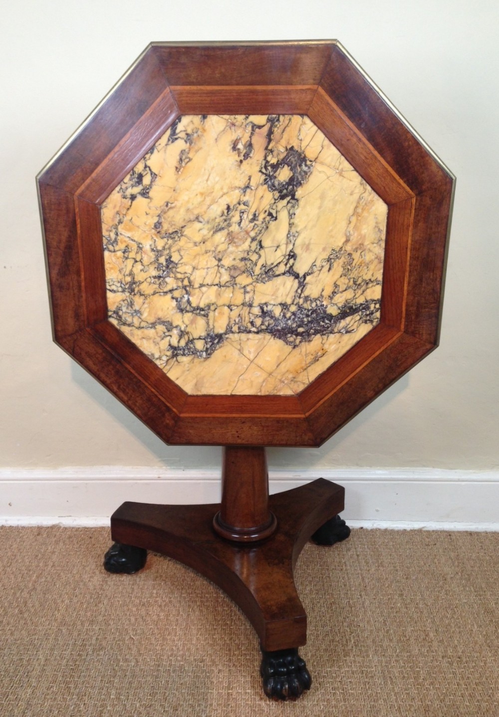 A George IV rosewood and marble inset centre table c 1825