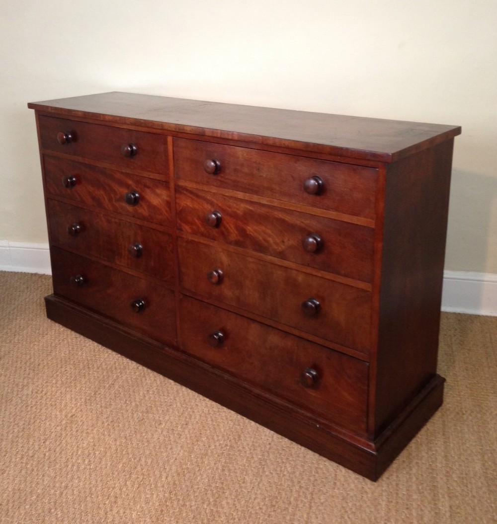 A William IV mahogany double bank of drawers c 1835 in lovely original condition
